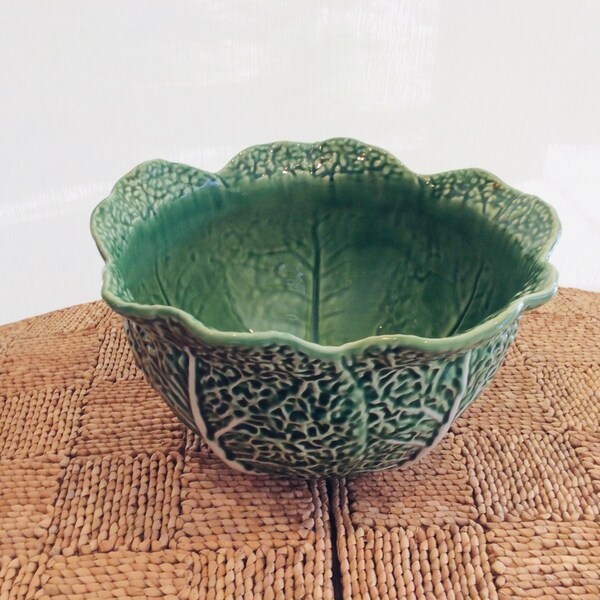 Bordallo Pinheiro Large Cabbage Leaf Salad Bowl, 10 1/2" x 6", Made in Portugal