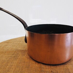 Copper 8” Sauce Pan, Tin Lined, Copper Rivets