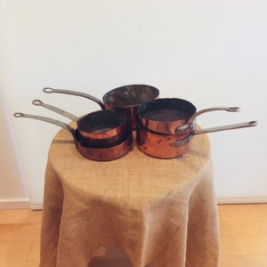 Antique Assortment of Copper Pots from 1870 - 1880