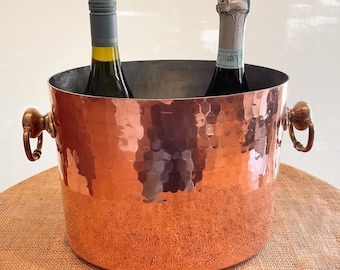 Williams Sonoma Hammered Copper Wine/Champagne Ice Bucket, France by Mauviel