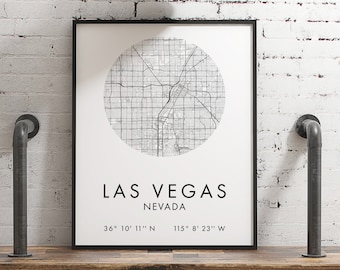 Las Vegas Map, Las Vegas City Map, Las Vegas Map, Las Vegas Print, Las Vegas Poster, Map of Las Vegas, Nevada- Downloadable Art Print