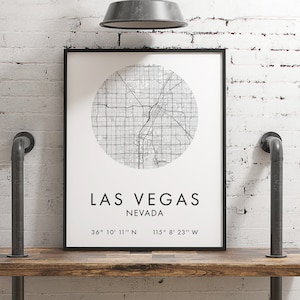 Las Vegas Karte, Las Vegas Karte, Las Vegas Karte, Las Vegas Druck, Las Vegas Poster, Karte von Las Vegas, Nevada - Herunterladbarer Kunstdruck