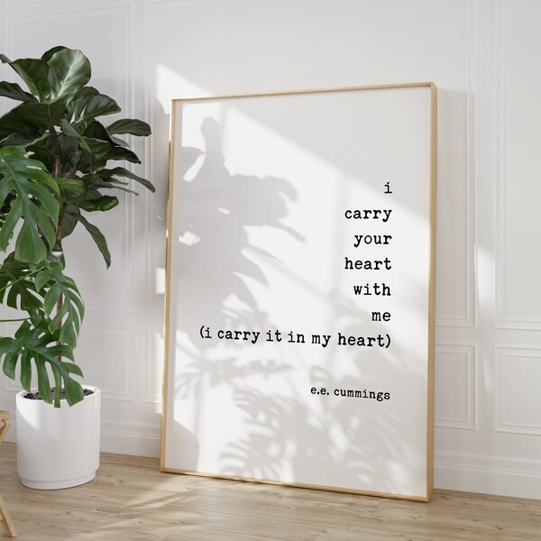 I Carry Your Heart Wall Art - Etsy