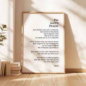 The Lord&#39;s Prayer Typography Art Print • Our Father, Who Art In Heaven, Hallowed Be Thy Name • Christian • Gifts