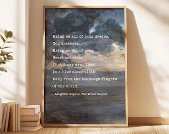 The Dream Keeper by Langston Hughes,  Typography Art Print,  Inspirational (1926)