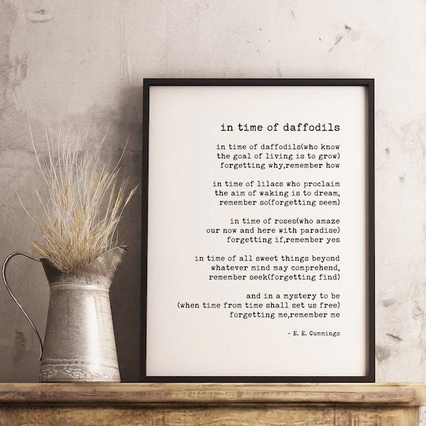 Ee Cummings Poem - Etsy