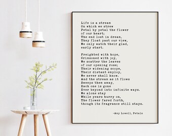Petals Poem by Amy Lowell, Petals Poem, Typography Print, Poem Art, Wedding Poems, Love Poems Poetry, Wedding Poetry Art (1916)