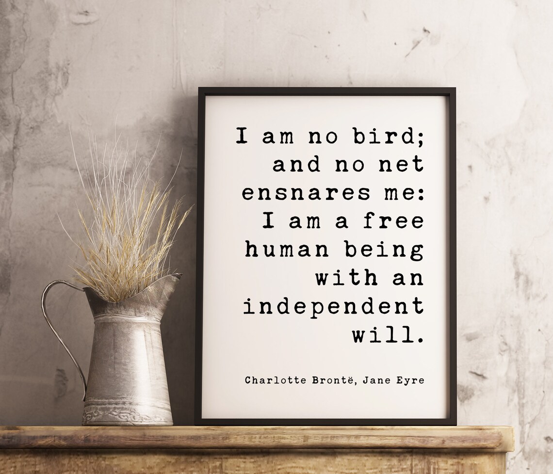 I Am No Bird and No Net Ensnares Me I Am a Free Human Being Etsy