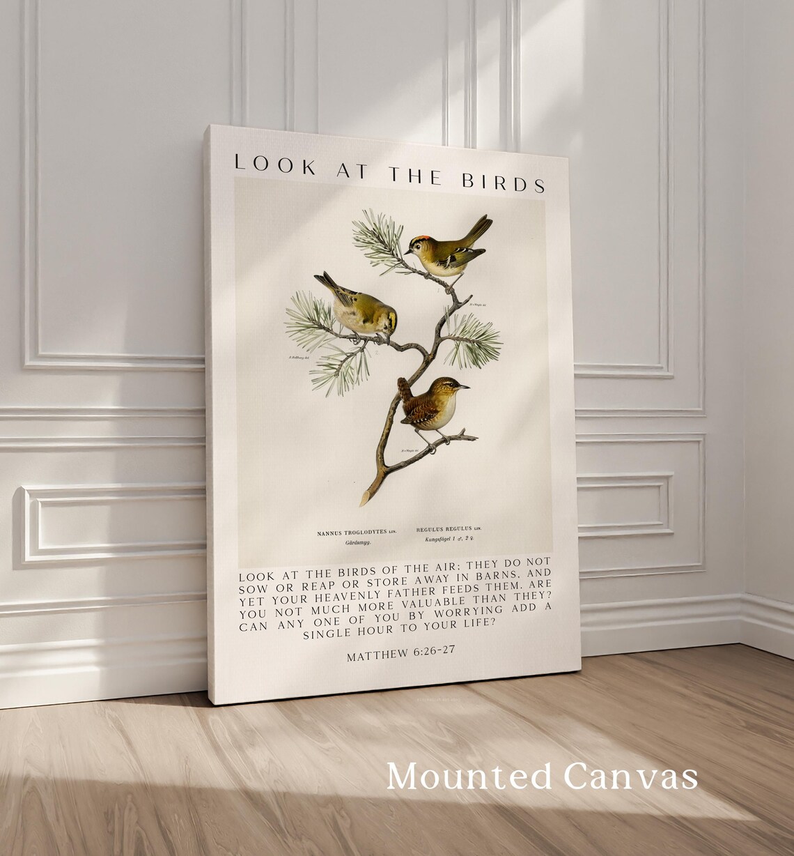 Matthew 6:26-27 Bible Verse Print, Look at the Birds Scripture Wall Art ...