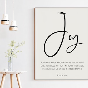 Psalm 16:11 Fullness Of Joy In Your Presence Printable Wall Printable Downloadable Art - Religious Scripture - Bible Verse Art - Modern Art