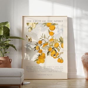 Fruto del Espíritu: amor, gozo, paz, paciencia, bondad. Gálatas 5:22-23. Lámina artística. imagen 8