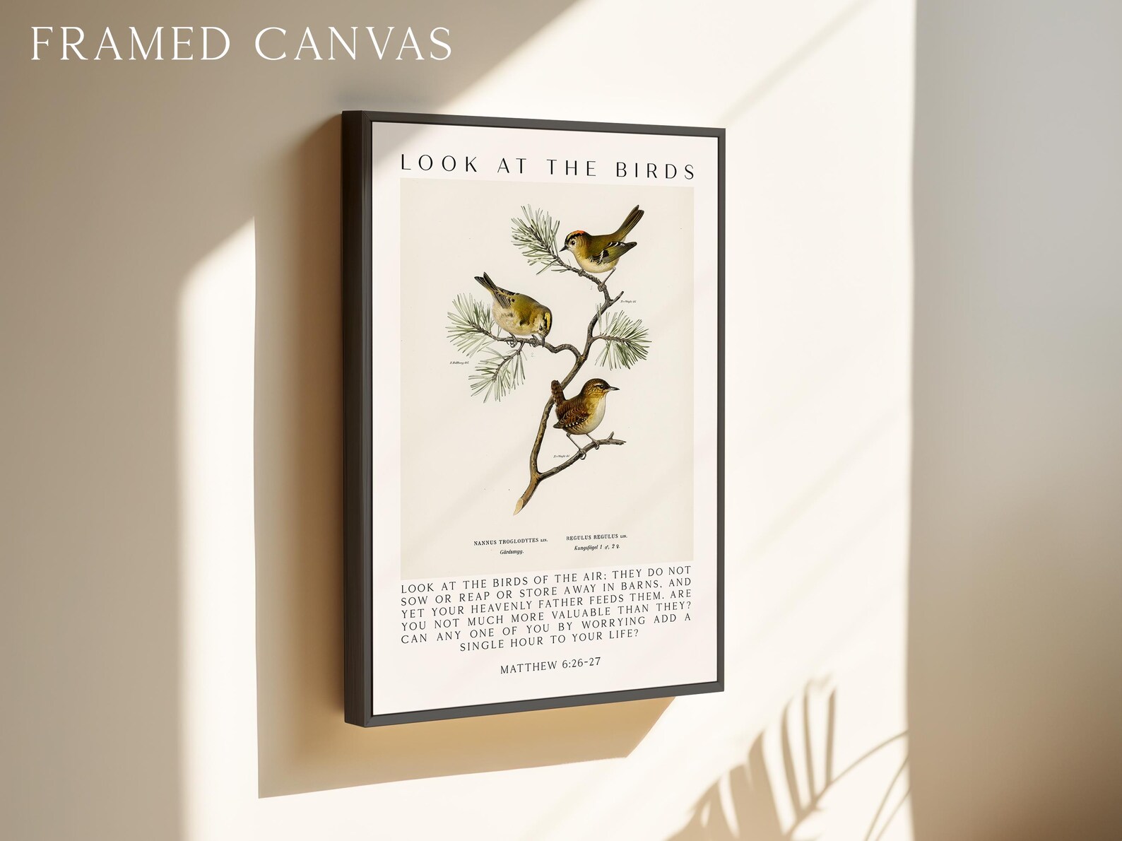 Matthew 6:26-27 Bible Verse Print, Look at the Birds Scripture Wall Art ...