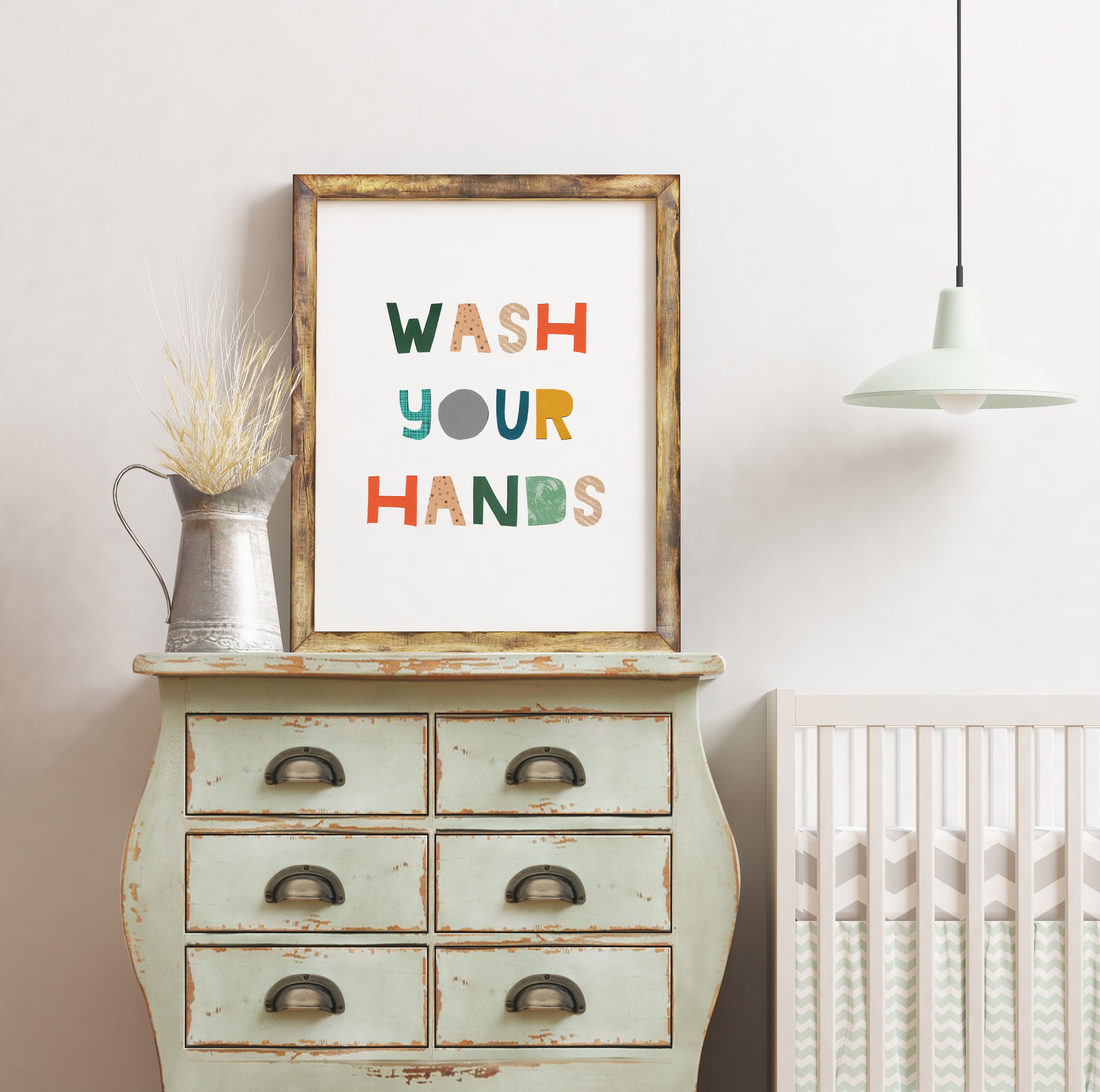 Wash Your Hands Bathroom Wall Art Childs Bathroom Art Kids | Etsy
