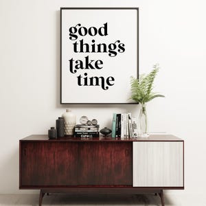 Good Things Take Time Typography Boho Art Print - Inspirational - Motivational - Affirmation - Manifest - Dorm Room | Entrepreneur