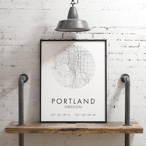 Portland Map, Portland City Map, Portland Map, Portland Print, Portland Poster, Map of Portland, Portland Oregon GPS - Downloadable Print