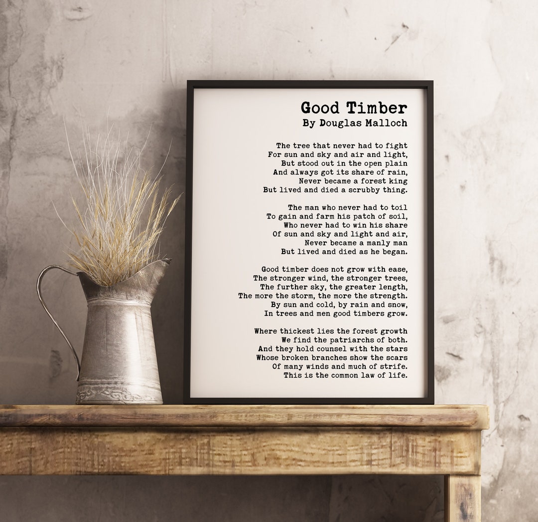 Good Timber Poem by Douglas Malloch LDS Mormon Gift Typography Print ...