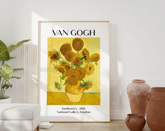 Vincent Van Gogh,  Vincent van Gogh's Sunflowers (1888) Fine Art Print - National Gallery. London  - Still Life - Van Gogh Art