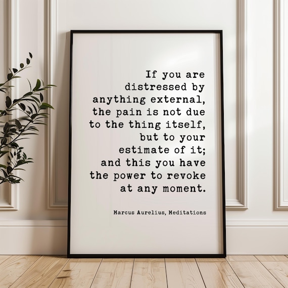 Stoicism Wall Art Print, Marcus Aurelius Meditations Quote, If You Are Distressed, Philosophy Decor