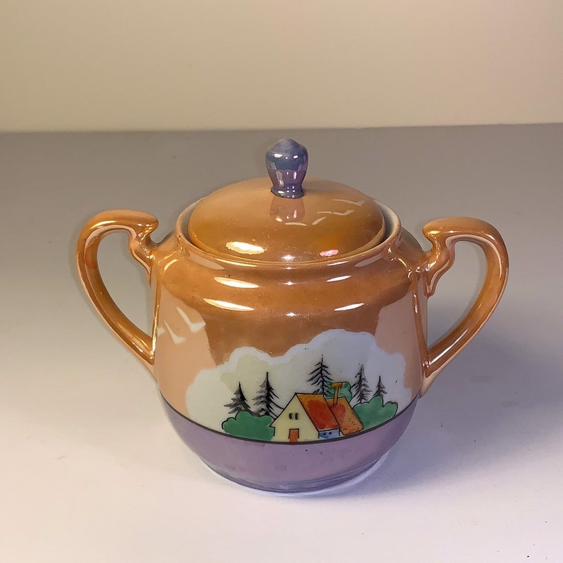 Vintage Lusterware Handpainted Tea Set Made in Occupied Japan Service for 4 Etsy