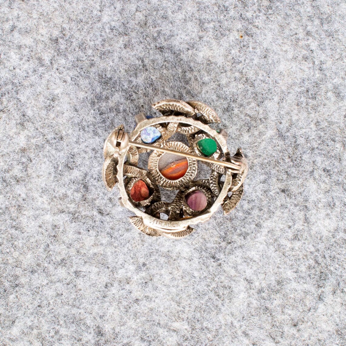 Vintage Miracle Brooch Old Silver Finish. Multicoloured Etsy
