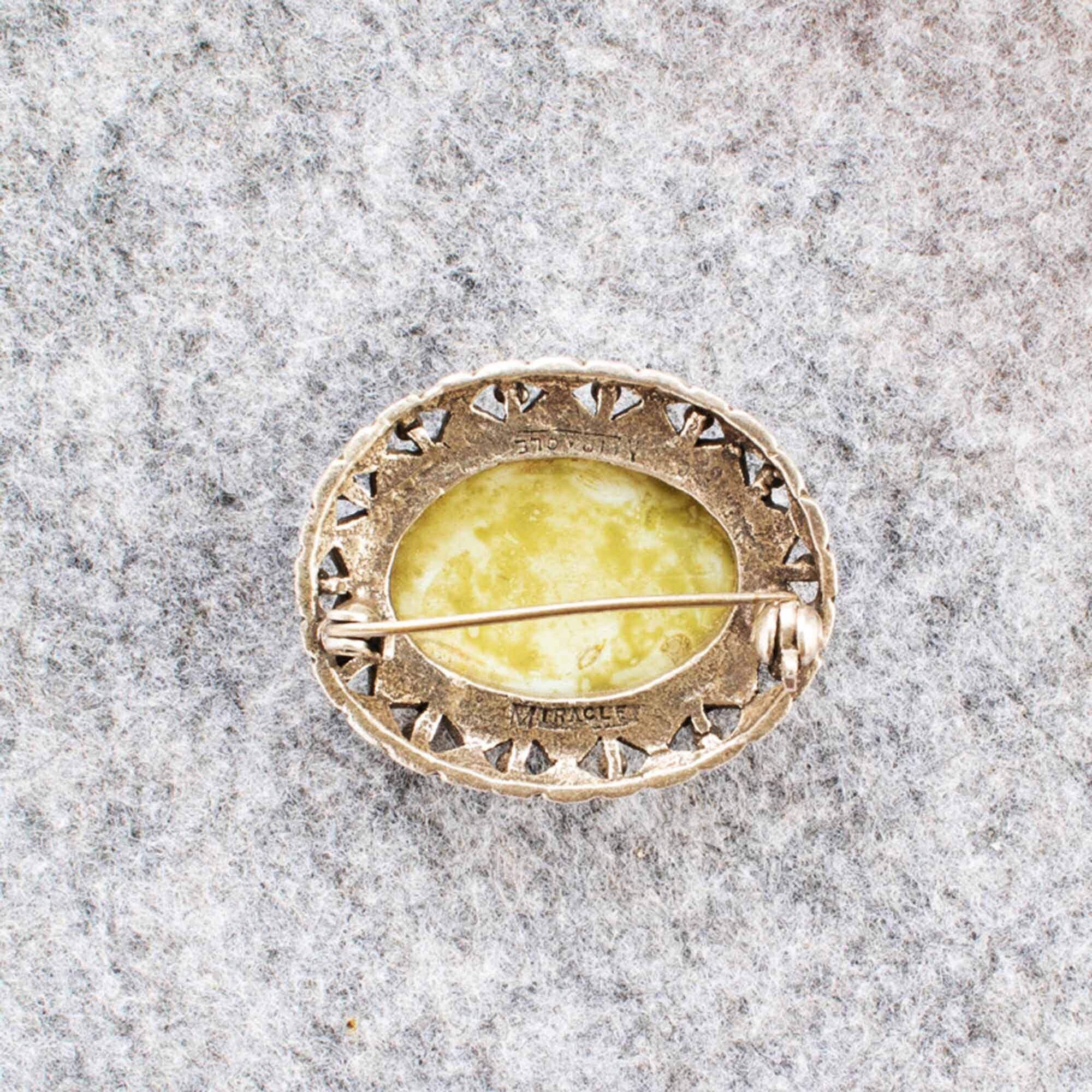 ヴィンテージ＊ブローチ　グリーンアゲート　シルバー　アンティーク ヴィンテージ＊ブローチ グリーンアゲート シルバー アンティーク