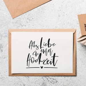 Postkarte Hochzeit Glückwunschkarte Grußkarte Hochzeitskarte Alles Liebe Hochzeit Bild 2