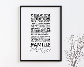 Name poster | Poster We | Family poster | Family picture | personalized pictures | Wall decoration for home - house