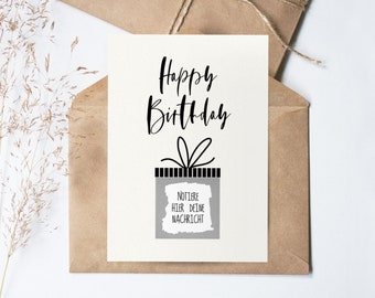 Scratch card | | Birthday Card Voucher | | Gift Voucher Postcard - Happy Birthday