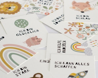 Kinder Affirmationskarten | Ermutigung | Kinder Mutmachkarten | Geburtstagsgeschenk - Ermutigungskarten für Kinder