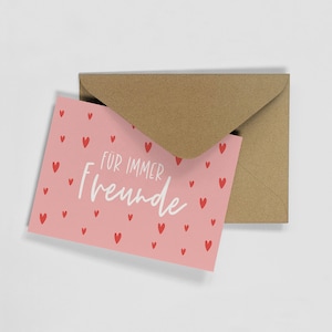 Postkarte Freunde | Freundekarte | Karte Geburtstag  Geburtstagskarte | Freundschaftskarte - Für immer Freunde