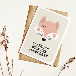 Ermutigungskarte | Postkarte Kinder | Affirmationskarte Kinder - Sei frech, wild und wunderbar