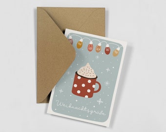 Weihnachtskarte A6 Postkarte | Weihnachten Karte | Advent Karte | Nikolaus Karte | Merry Christmas | Weihnachtsgeschenk - Weihnachtsgrüße
