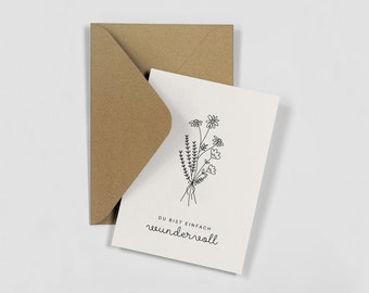 | thank you card Greeting card | | Friendship Card Birthday card - You are simply wonderful