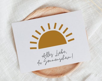 Geburtstagskarte Kinder | Karte zum Geburtstag | Glückwunschkarte | Grußkarte - Sonnenschein