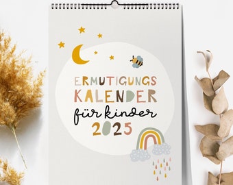 Kinderkalender 2025 | Ermutigungskarten | Mutmachkarten | Affirmationskarten - Ermutigungskalender für Kinder A4
