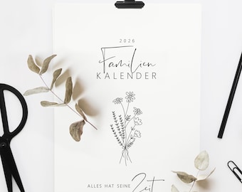 Kalender | Bibelvers | Print | Personalisierbar - A3/A4 Familienkalender 2026