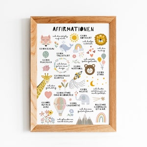Kinder Affirmationskarten Poster | Ermutigung | Kinder Poster Mutmacher | Poster Kinderzimmer - Ermutigungen für Kinder