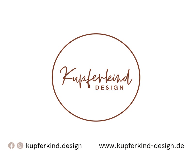 May include: A brown circle with the text "Kupferkind DESIGN" inside.