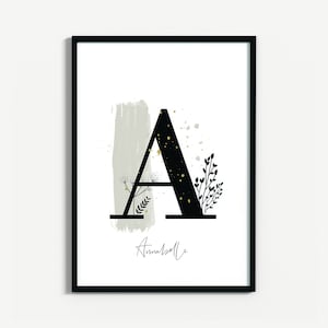 Buchstabenposter personalisierbar | Familienposter | Kinder Poster | Geburtsposter | Taufgeschenk Poster | Namenposter - Buchstabe