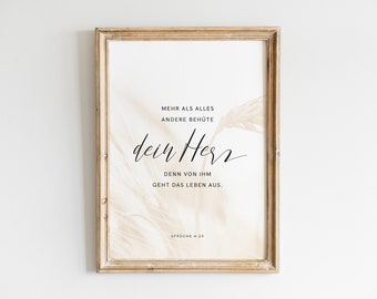Bible verse | Christian poster | Print | Art Print - Protect Your Heart
