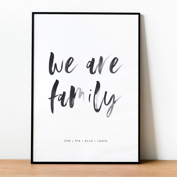 Namensposter | Familienposter personalisierbar | Poster Familie | Geschenk Einzug | Buchstabenposter - We are family