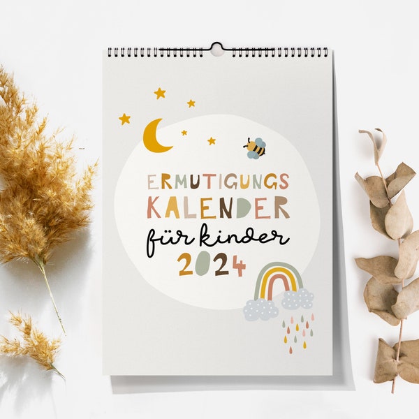 Kinderkalender 2024 | Ermutigungskarten | Mutmachkarten | Affirmationskarten - Ermutigungskalender für Kinder A4