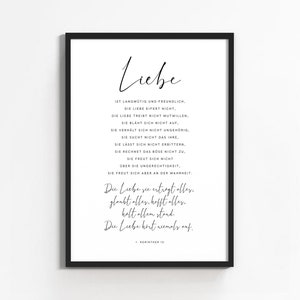 Bible verse Christian Poster Print Art Print Love 1 Corinthians 13 image 1