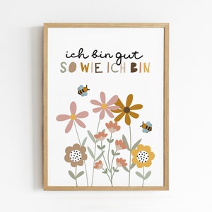 Affirmationskarten Poster | Kinder Ermutigung | Mutmacher Kinderzimmer - Ich bin gut so wie ich bin