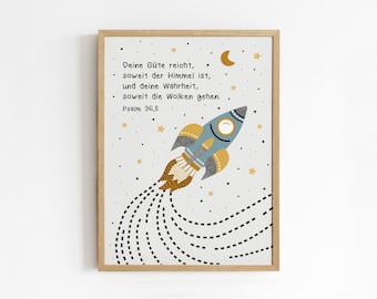 Bibelvers | Christliches Poster | Print | Kunstdruck - Rakete