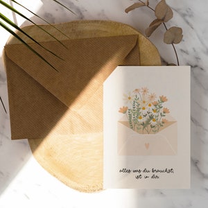 Postkarte Blumenstrauß | Freundekarte | Glückwunschkarte | Grußkarte | Geburtstagskarte - Alles was du brauchst ist in dir