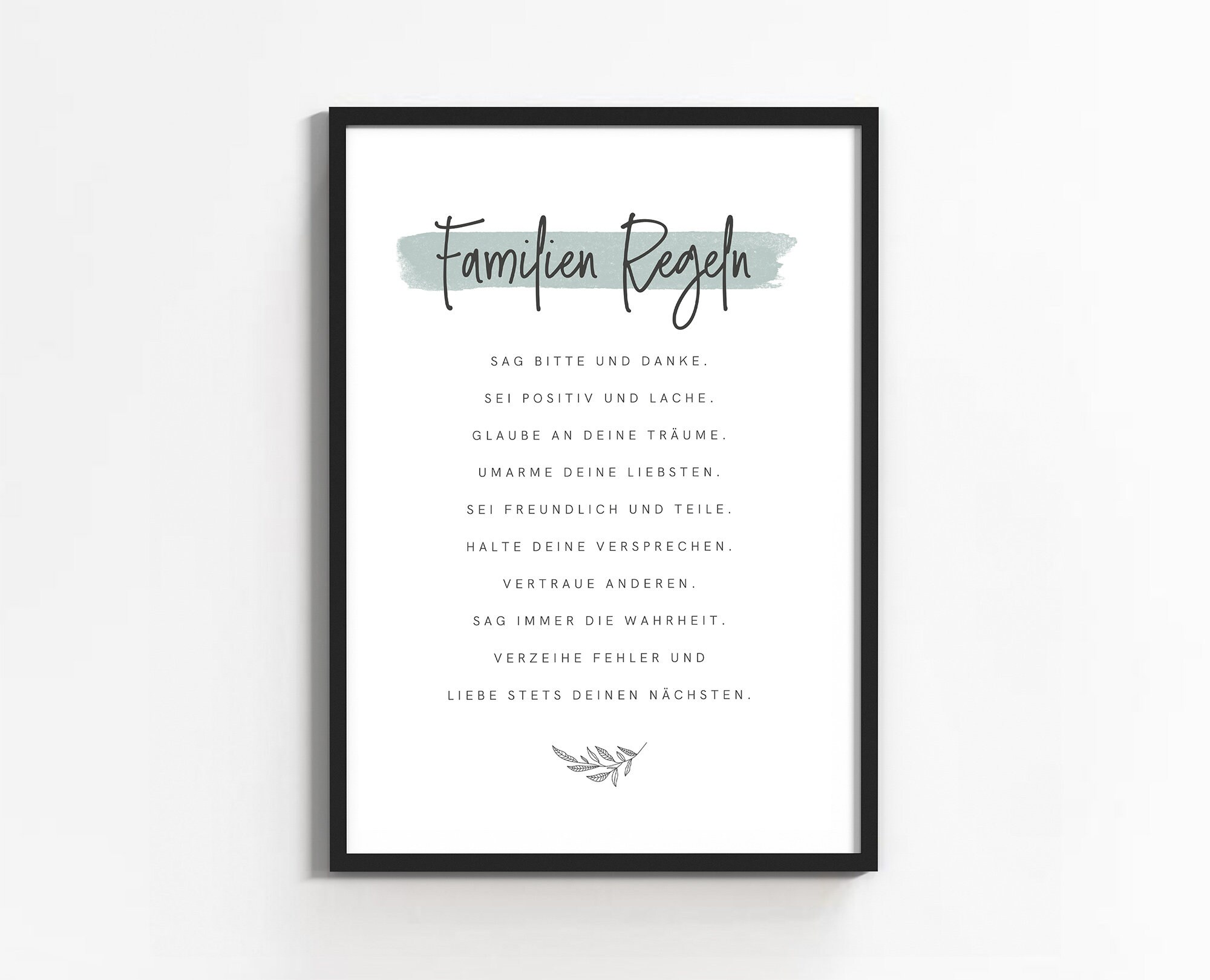 Familienposter Poster Familienregeln Geschenk Hochzeit Poster Familie Familien  Regeln