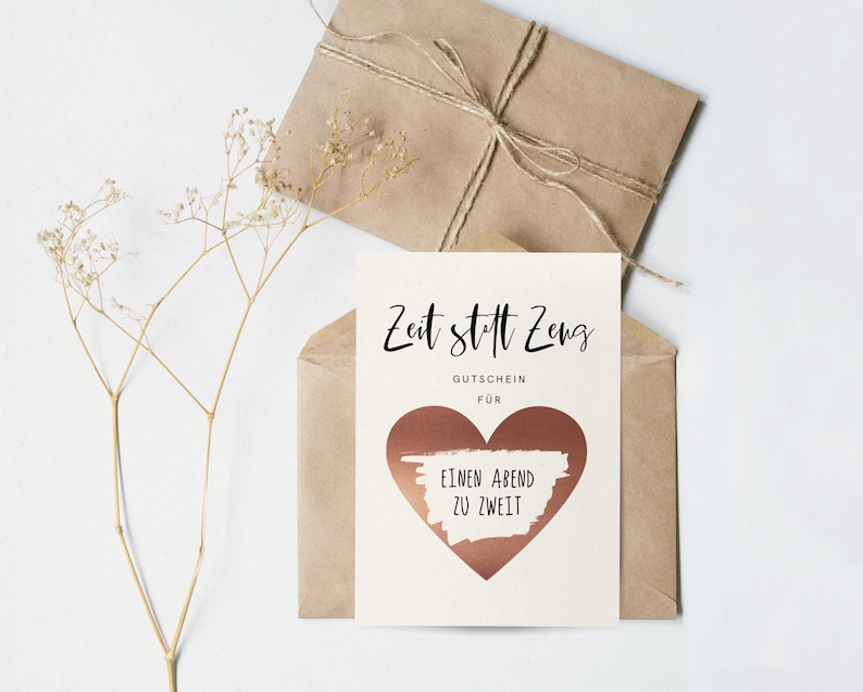 scratch card | Voucher | birthday gift | birthday card | Postcard - Voucher Time instead of stuff