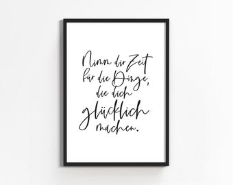 Sayings poster | Family poster | Family poster | Housewarming gift | Letter poster - Take your time