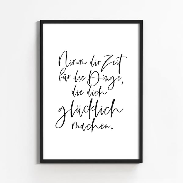 Sprüche Poster | Familienposter | Poster Familie | Geschenk Einzug | Buchstabenposter - Nimm dir Zeit